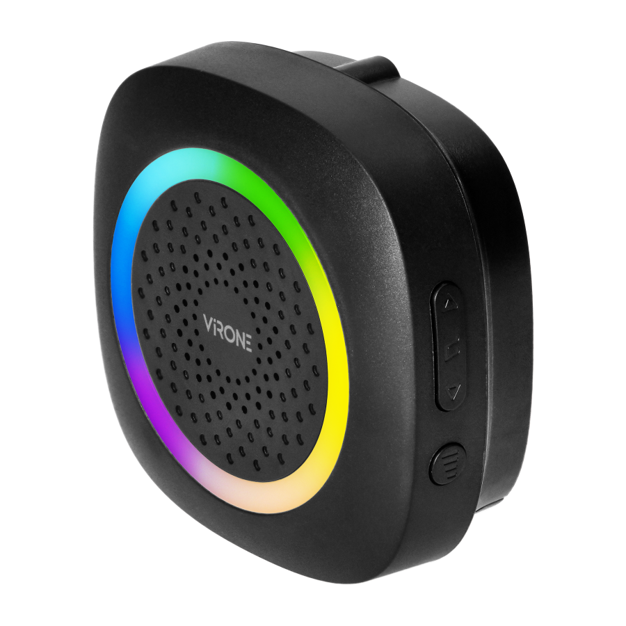 PELA, wireless battery-powered doorbell, learning system, 60 sounds, LED RGB, 300m, black