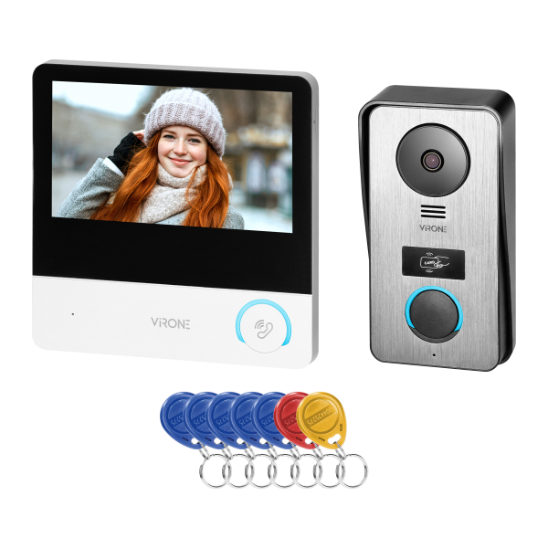 CETI Full HD, video doorphone set, 4-wire, 7", touch screen, Full HD, RFID reader 