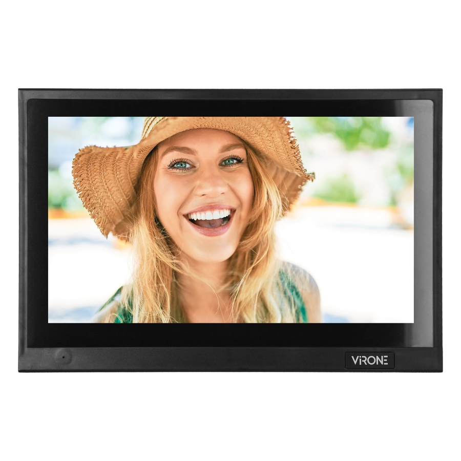 BESAR video doorphone set, handset-free, 10" monitor, code lock, card/proximity tags reader and mobile application