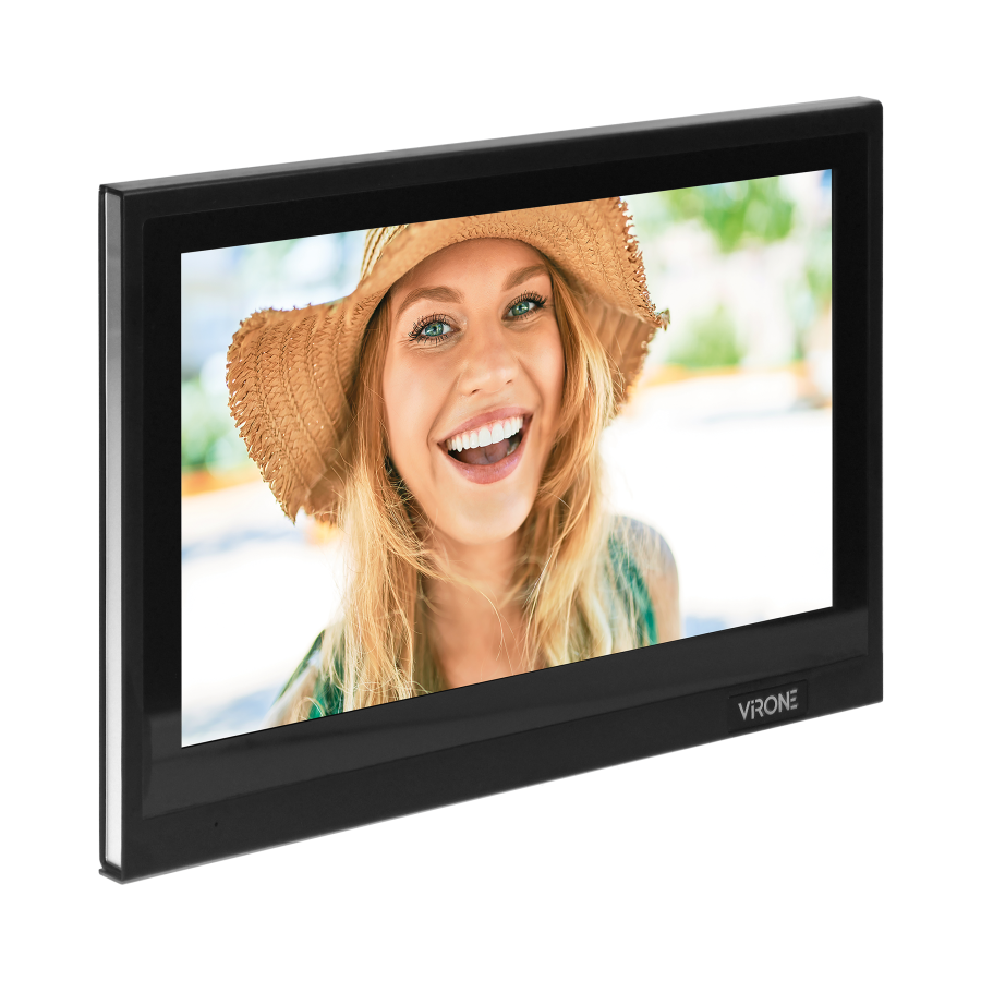 BESAR video doorphone set, handset-free, 10" monitor, code lock, card/proximity tags reader and mobile application