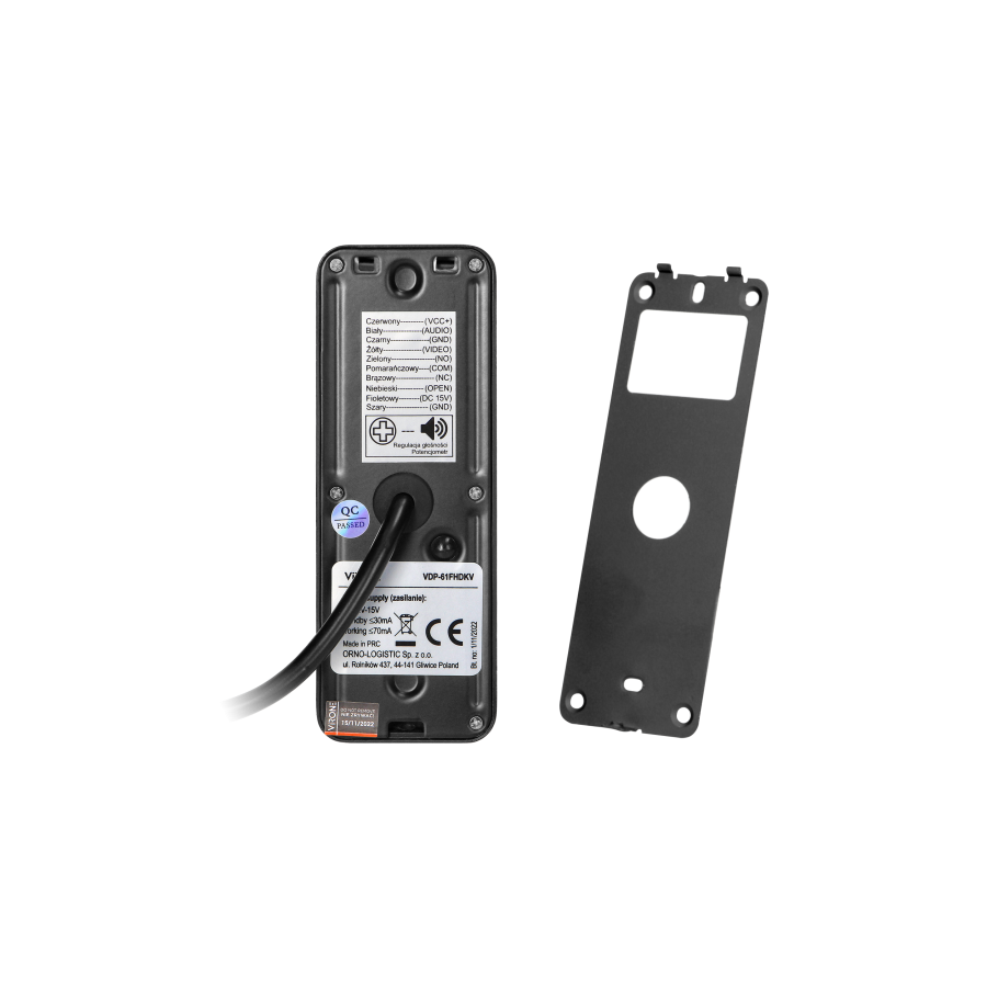 BESAR video doorphone set, handset-free, 10" monitor, code lock, card/proximity tags reader and mobile application