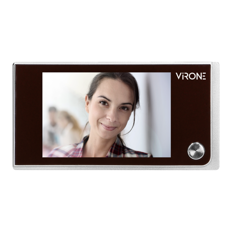 Electronic door viewer LCD 3.5", wide-angle lens, battery-operated, silver