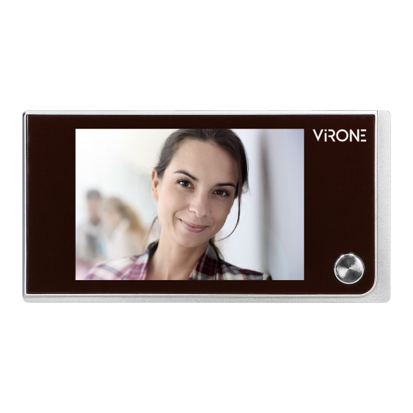 Electronic door viewer LCD 3.5", wide-angle lens, battery-operated, silver