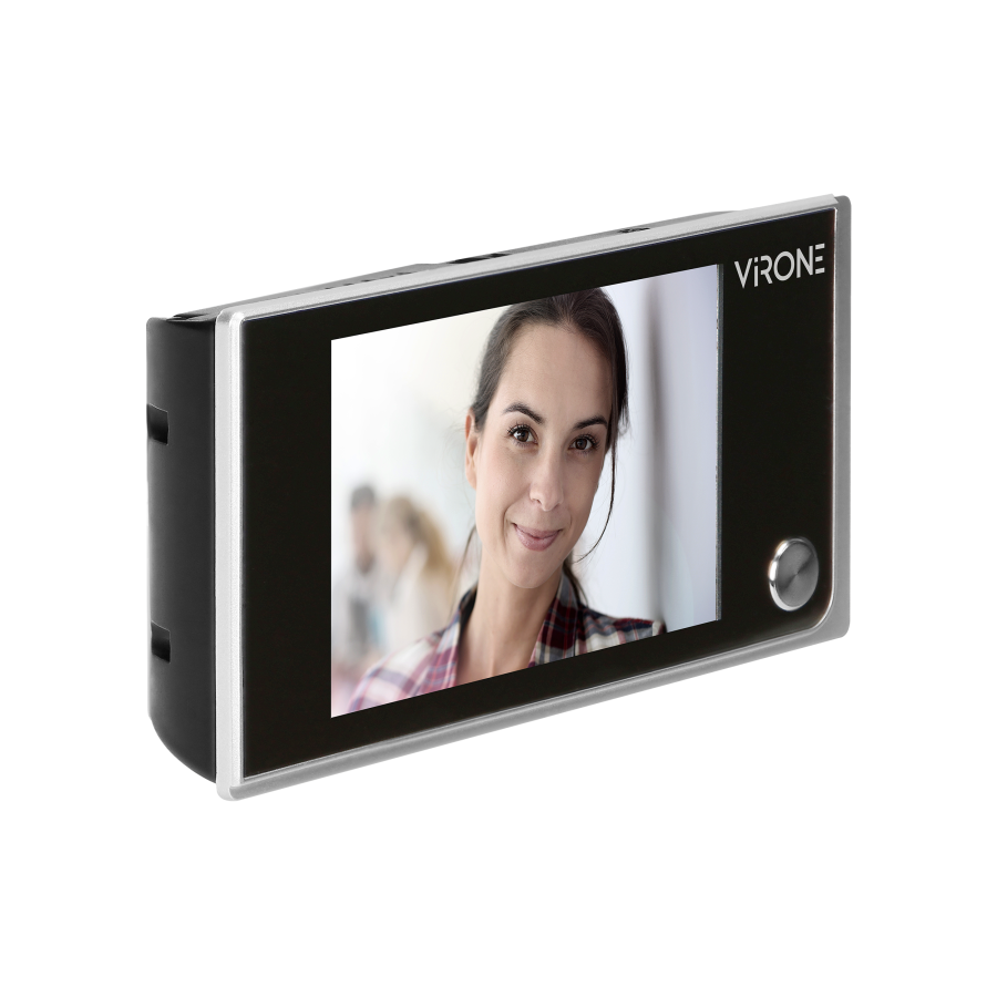 Elektroniczny wizjer do drzwi LCD 3,5", szerokokątny obiektyw, bateryjny, srebrny
