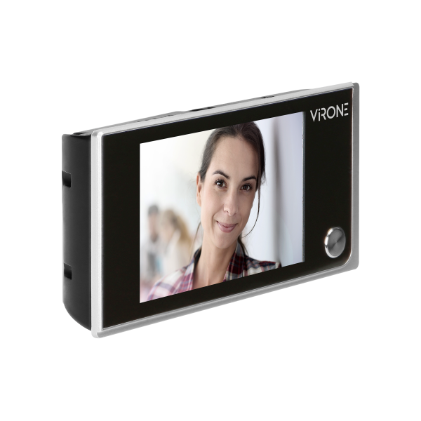 Elektroniczny wizjer do drzwi LCD 3,5", szerokokątny obiektyw, bateryjny, srebrny