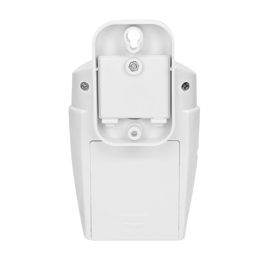Mini wireless IR alarm with integrated siren and 2 remote control units, 6m operation range, battery-operated