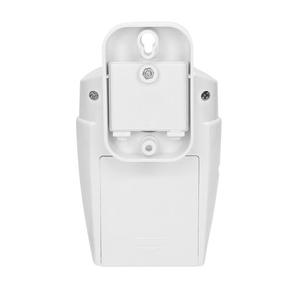 Mini wireless IR alarm with integrated siren and 2 remote control units, 6m operation range, battery-operated