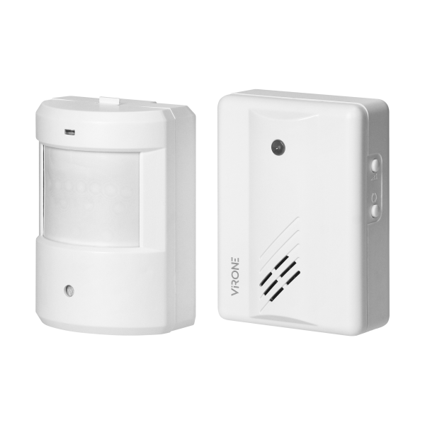 Motion sensor with wireless indicator, 100m, battery operated