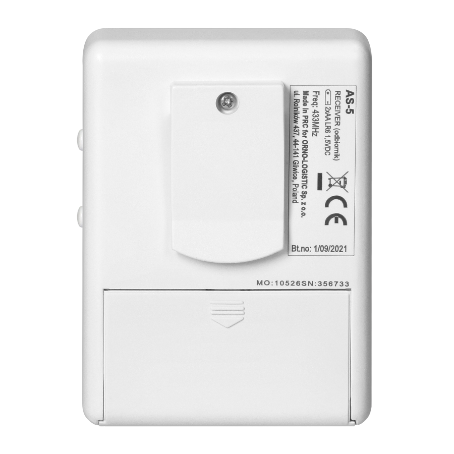 Motion sensor with wireless indicator, 100m, battery operated