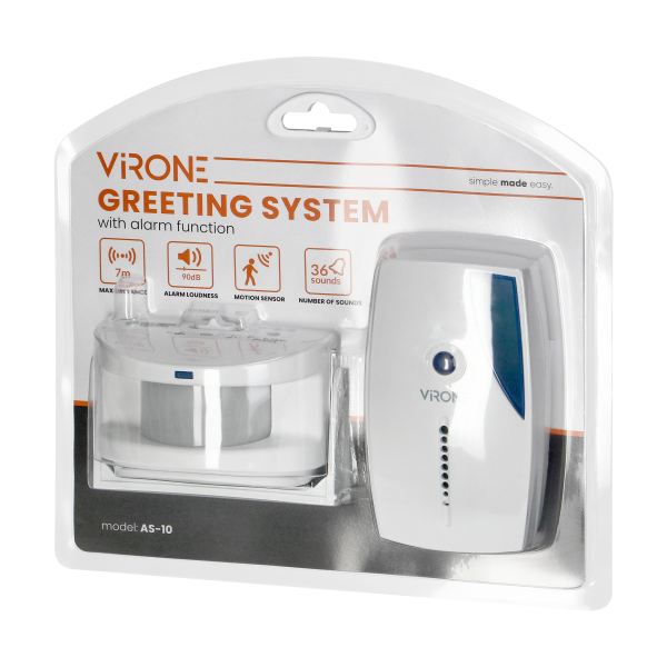 Welcome system with wireless sound and light signaling