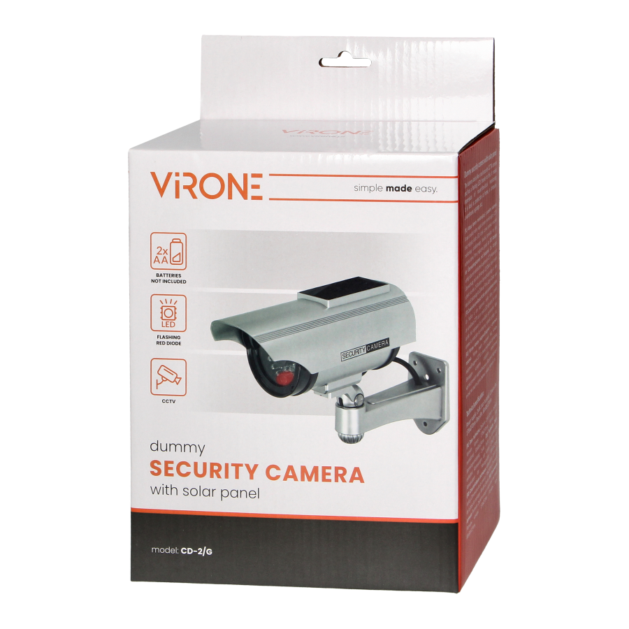 Dummy CCTV security camera with solar panel.