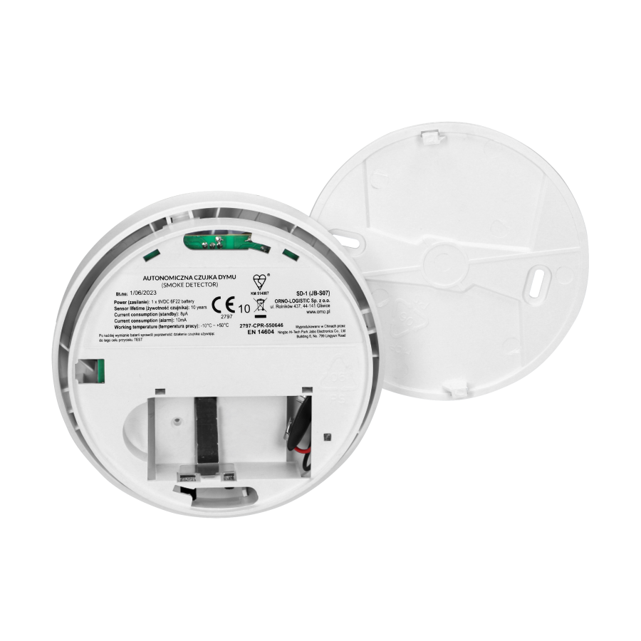 Battery smoke detector, 9V DC, BSI