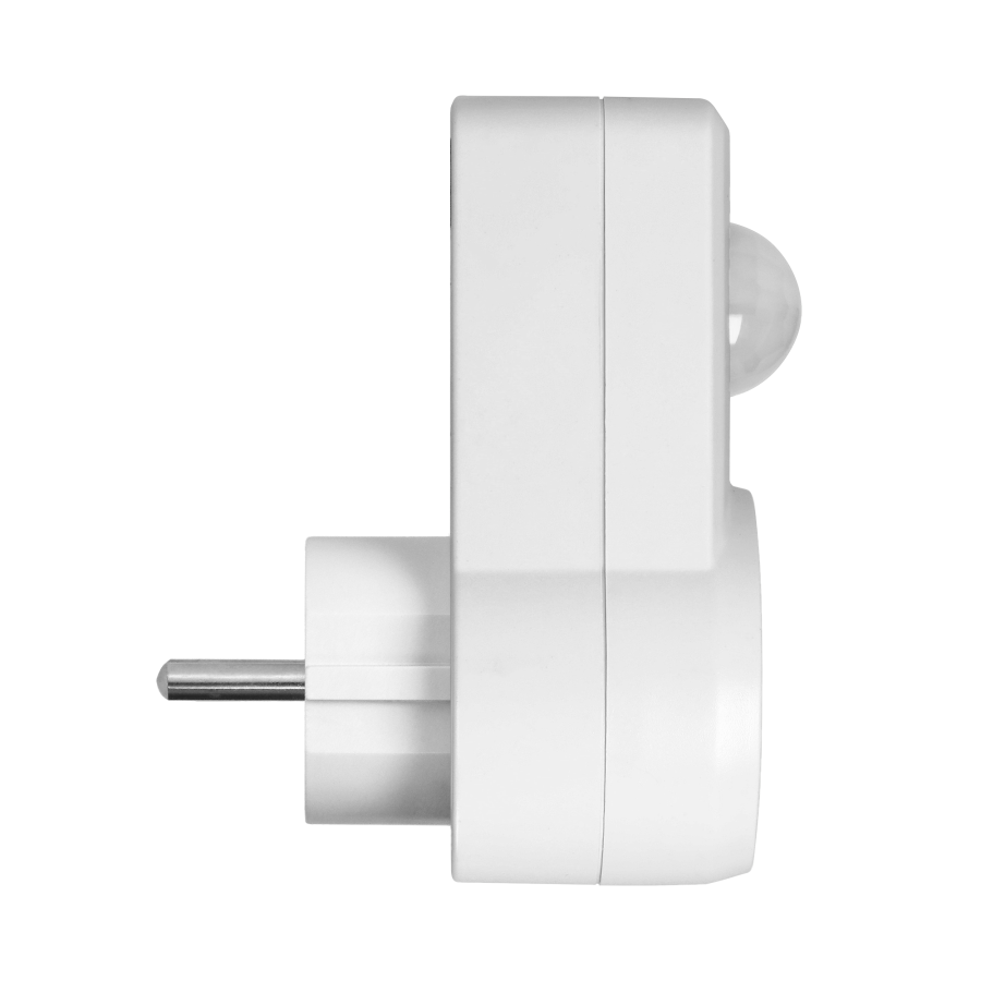 Gniazdkowy czujnik ruchu 120st. IP20, 280W, wersja Schuko