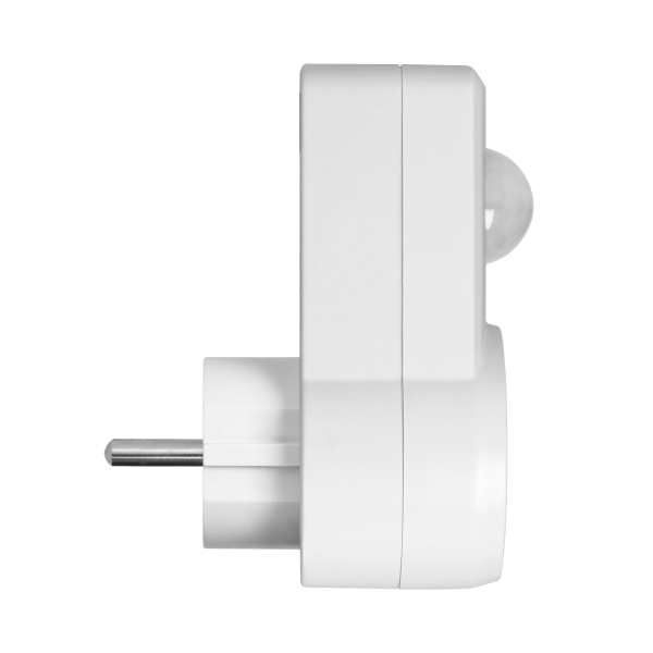 Gniazdkowy czujnik ruchu 120st. IP20, 280W, wersja Schuko