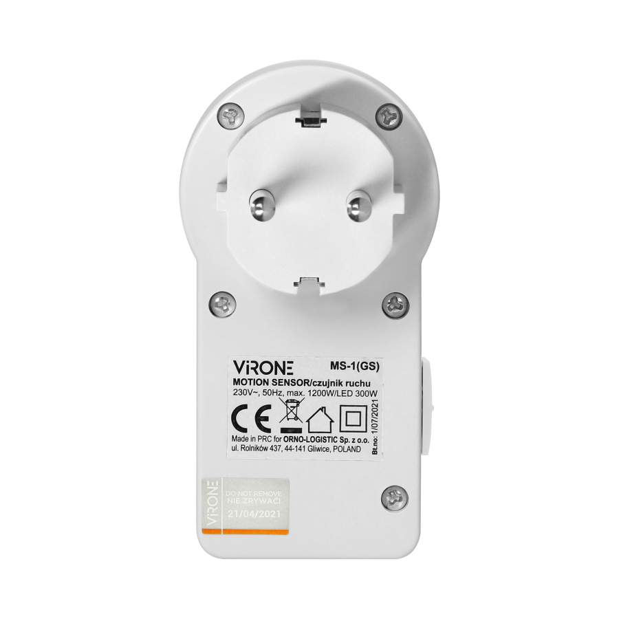 Plug-in motion detector, 120°, IP20, 280W, Schuko