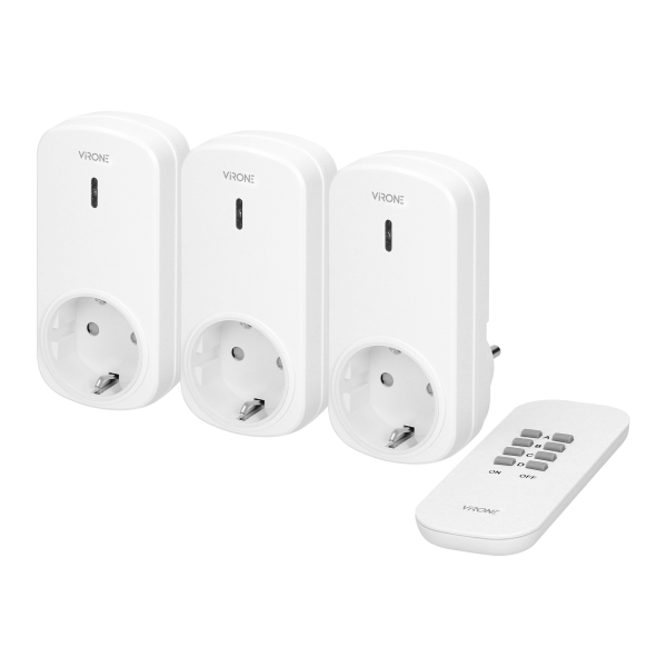 Set of wireless sockets with remote control, 3+1, Schuko Set of wireless sockets with remote control, 3+1, Schuko