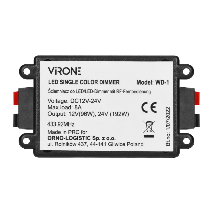 Ściemniacz do LED 12-24VDC RF z pilotem