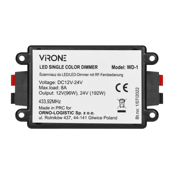 Dimmer for 12-24VDC RF LED with remote control Dimmer for 12-24VDC RF LED with remote control