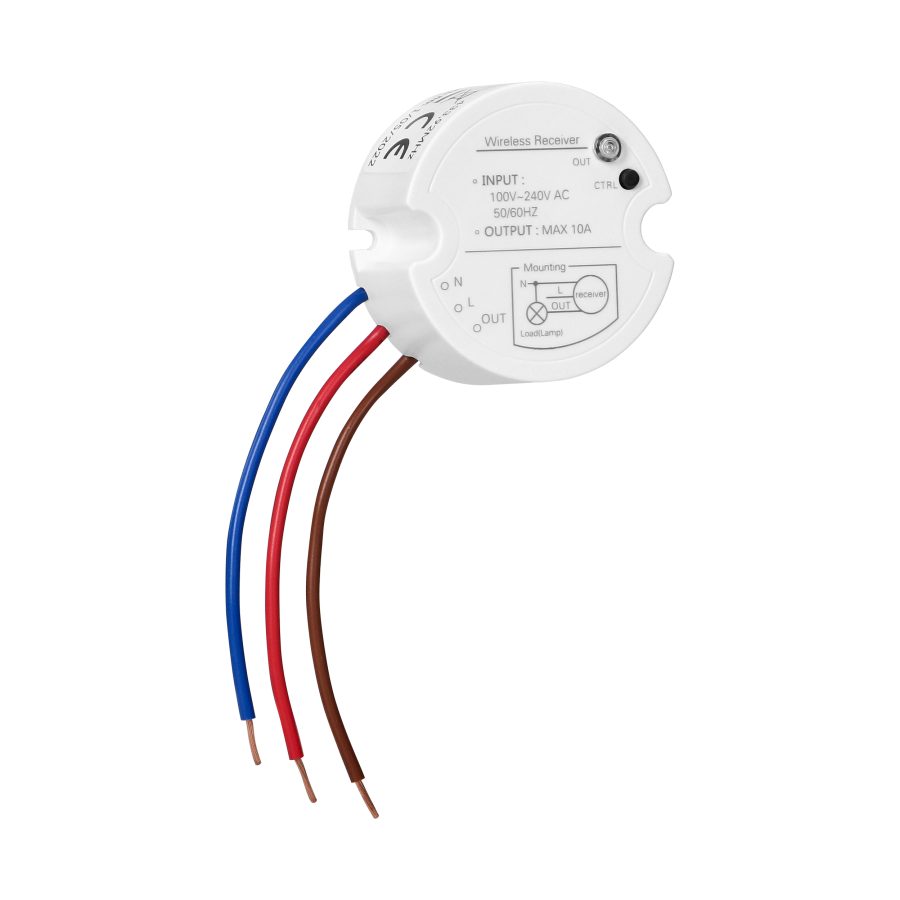 Wireless, battery-free switch with receiver