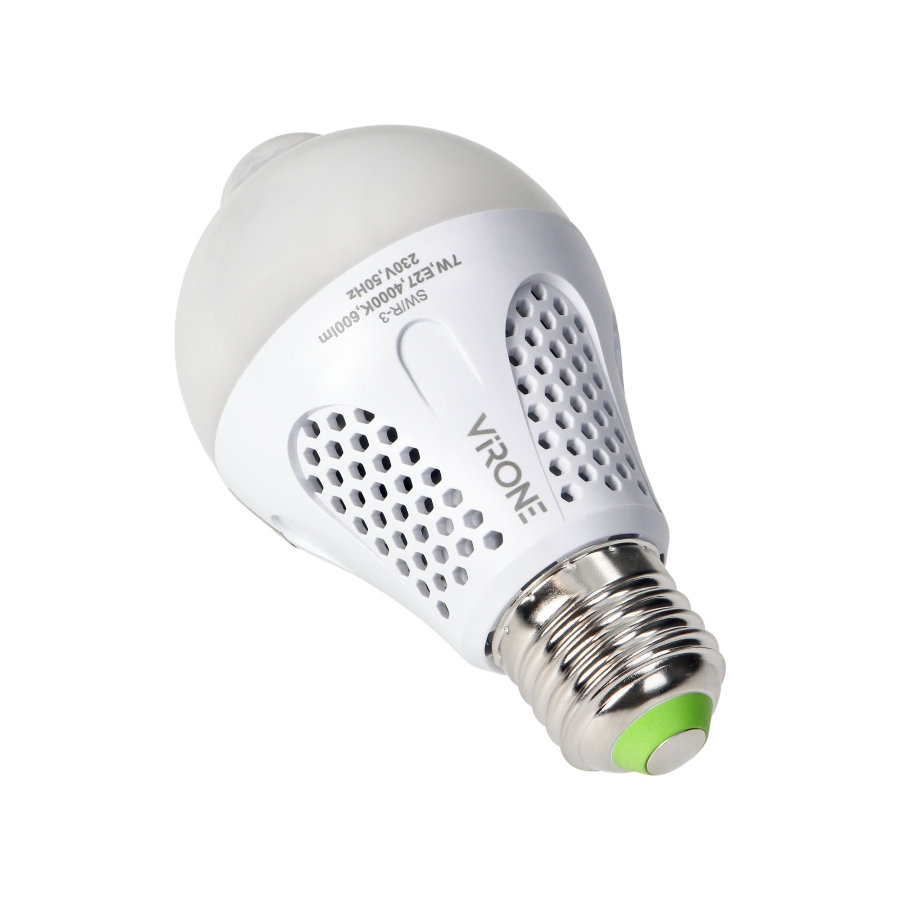 NAMIB LED PIR 7W A60, żarówka z PIR 7W, 600lm, 4000K
