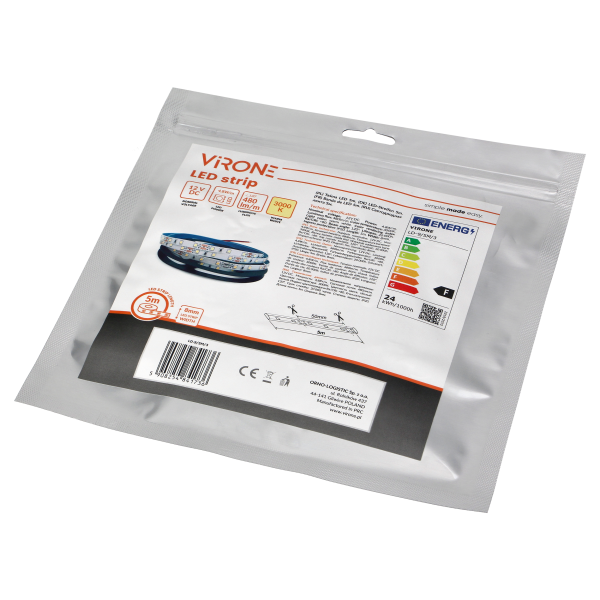 Taśma LED 12V, 2835, 60L/m, 500lm/m, 4,8W/m, IP20, 3000K, 5m Taśma LED 12V, 2835, 60L/m, 500lm/m, 4,8W/m, IP20, 3000K, 5m