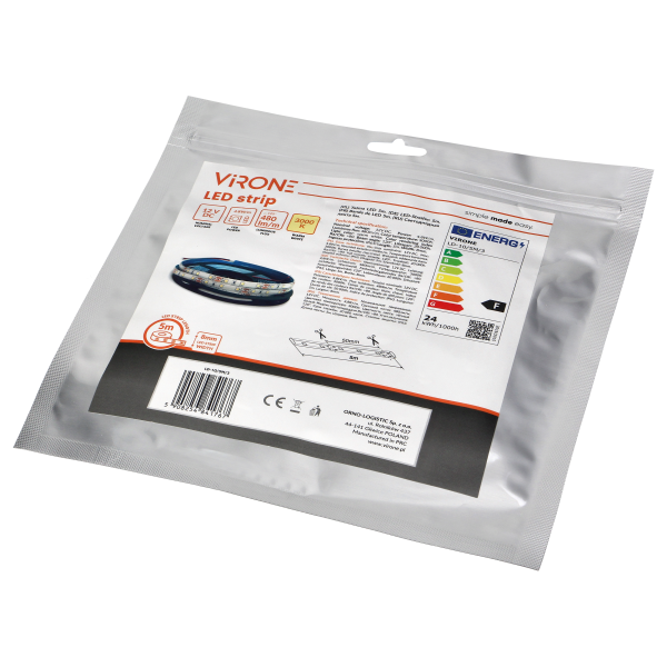 Taśma LED 12V, 2835, 60L/m, 430lm/m, 4,8W/m, IP63, 3000K, 5m Taśma LED 12V, 2835, 60L/m, 430lm/m, 4,8W/m, IP63, 3000K, 5m