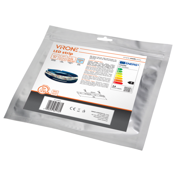 Taśma LED 12V, 2835, 60L/m, 430lm/m, 4,8W/m, IP63, 6000K, 5m Taśma LED 12V, 2835, 60L/m, 430lm/m, 4,8W/m, IP63, 6000K, 5m