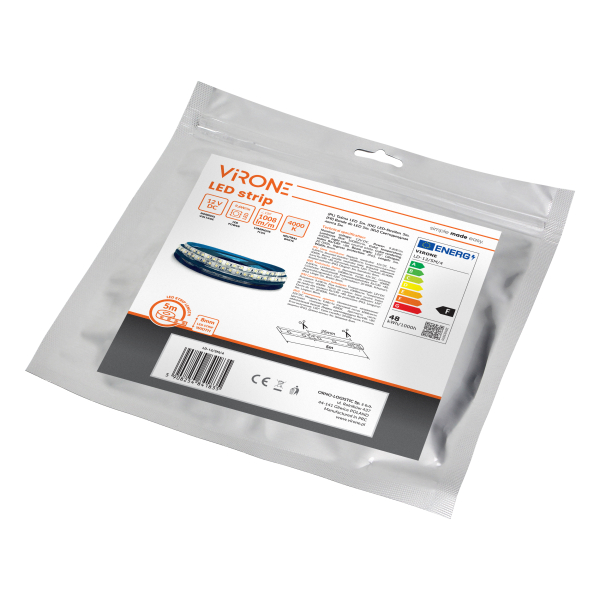 Taśma LED 12V, 2835, 120L/m, 760lm/m, 9,6W/m, IP63, 4000K, 5m