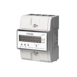 Three-phase energy meter, 80A, 4,3 modules, DIN TH-35mm