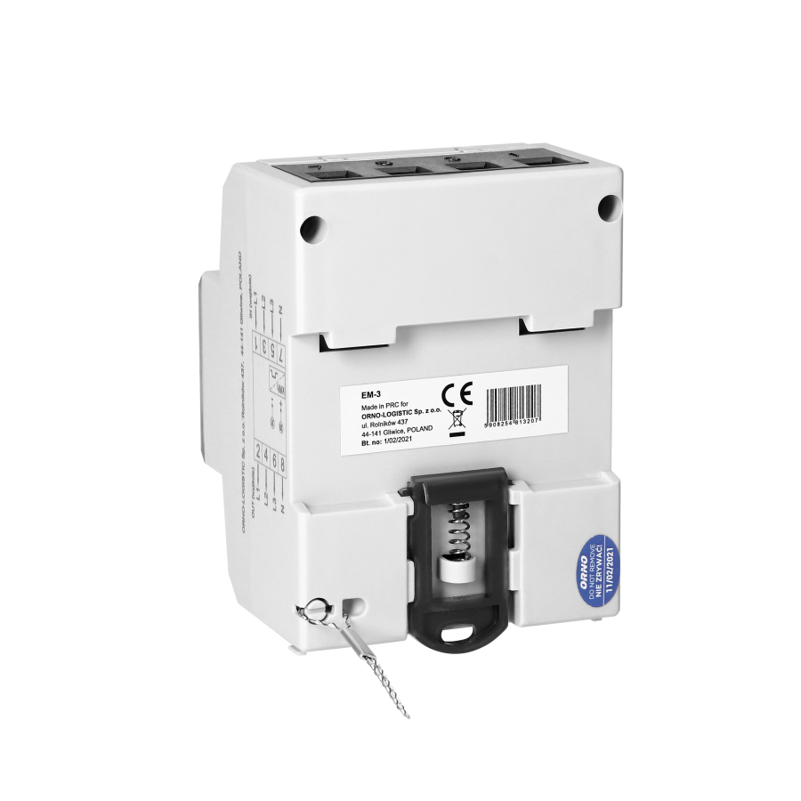 3-fazowy wskaźnik zużycia energii elektrycznej, 80A, 4,3 moduły, DIN TH-35mm