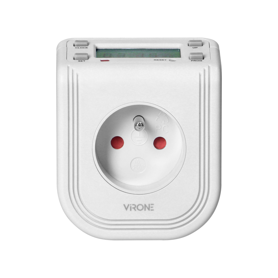 Electronic timer with upper LCD display 230 VAC, 3680W, 16 switching modes, presence simulator.