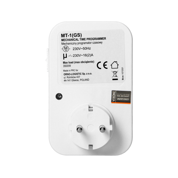 Plug-in mechanical timer, max. 3500W, Schuko Plug-in mechanical timer, max. 3500W, Schuko