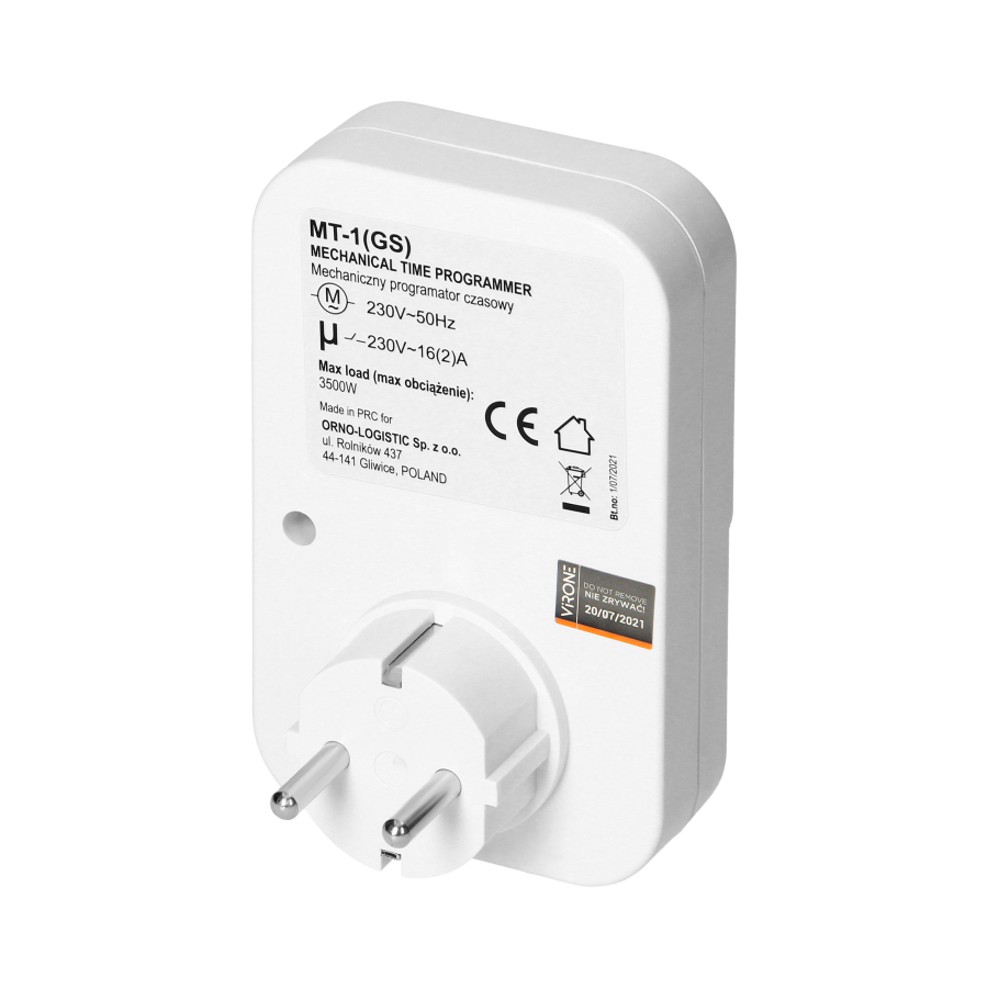 Plug-in mechanical timer, max. 3500W, Schuko