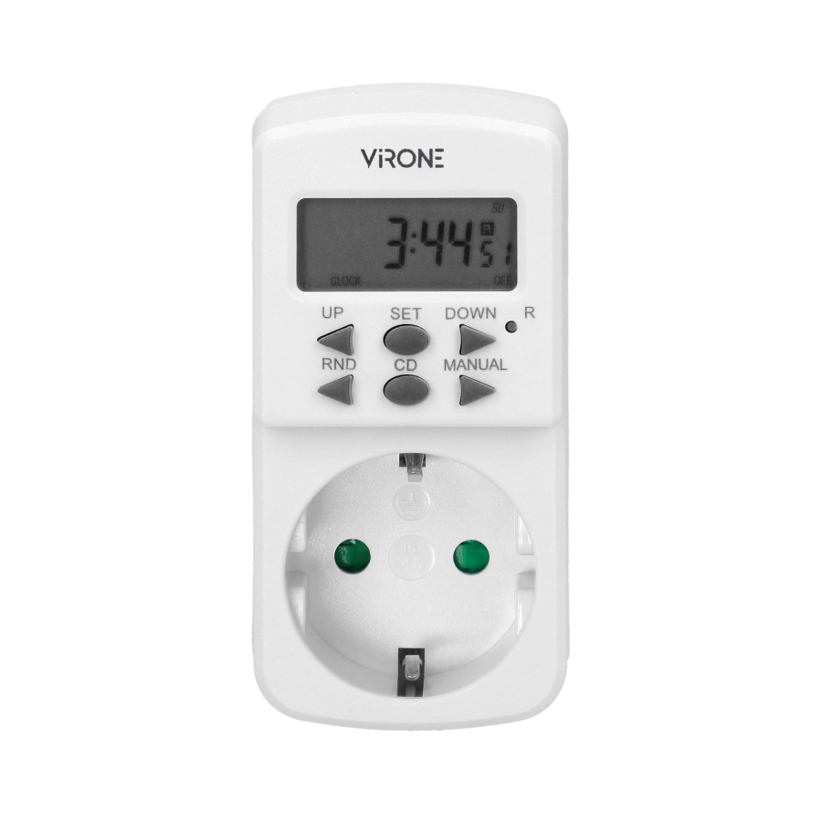 MINI mechanical timer, 1800W, 8A, 10 modes, Schuko