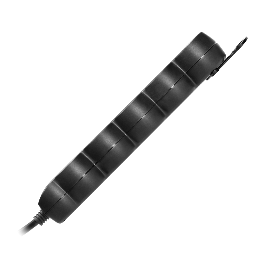 Extension socket 5x 2P+E, 3m  H05VV-F 3x1.5mm2, Imax=16A, black