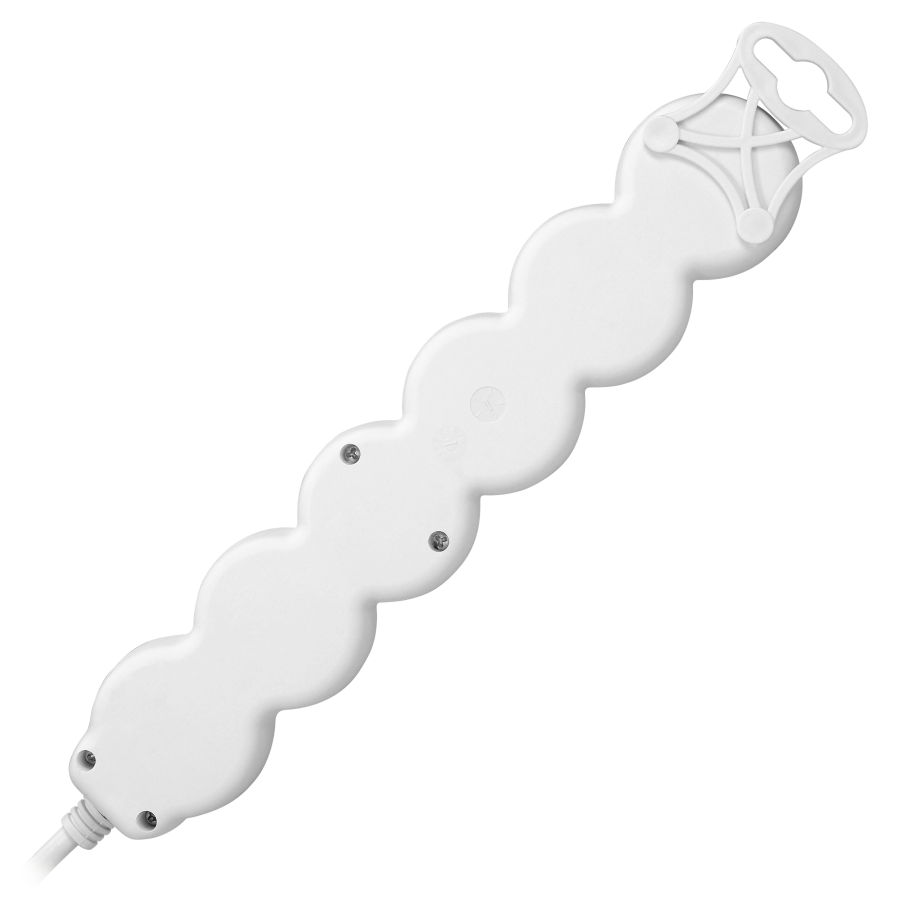 Przedłużacz 5-krotny 2P+Z, z wyłącznikiem, 3m H05VV-F 3x1,5mm2, Imax=16A, płaska wtyczka, biały