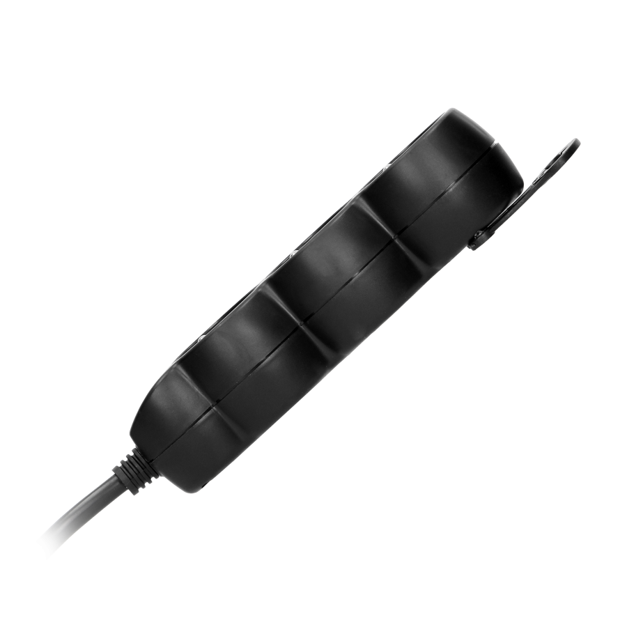 Extension socket 3x 2P+E , 3m, Schuko H05VV-F 3x1.5mm2, Imax = 16A, black