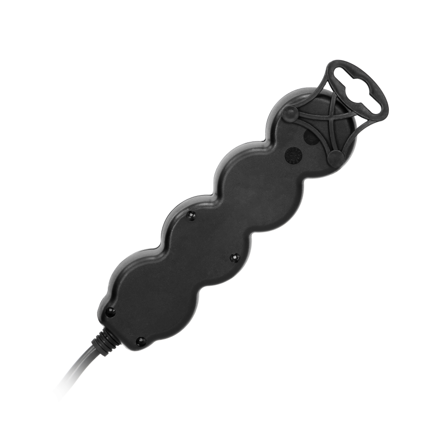 Przedłużacz 3-krotny 2P+Z (Schuko) , z wyłącznikiem, 3m H05VV-F 3x1,5mm2, Imax=16A, płaska wtyczka, czarny