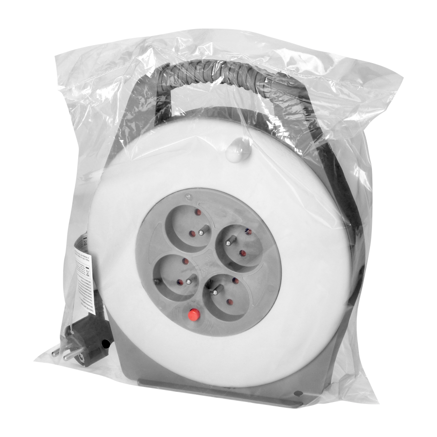 Przedłużacz bębnowy, 4 gniazda 2P+Z, kabel PVC H05VV-F 3x1mm2, długość 10m