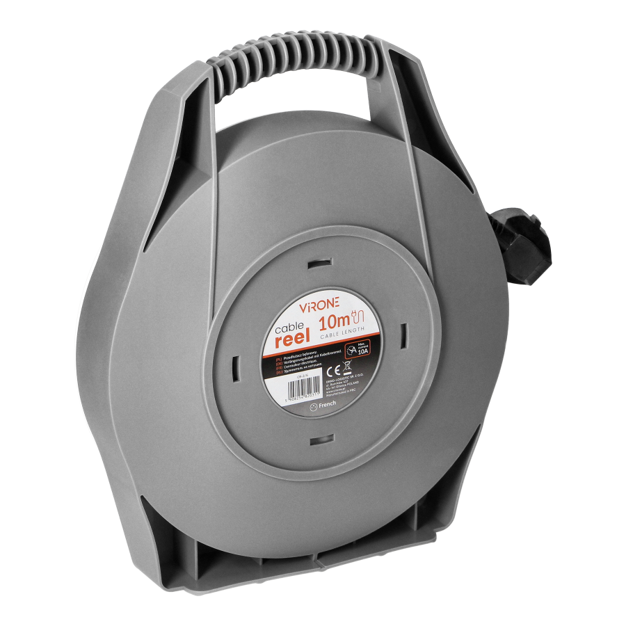 Cable reel, 4x 2P+E sockets, PVC cable H05VV-F 3x1mm², 10m