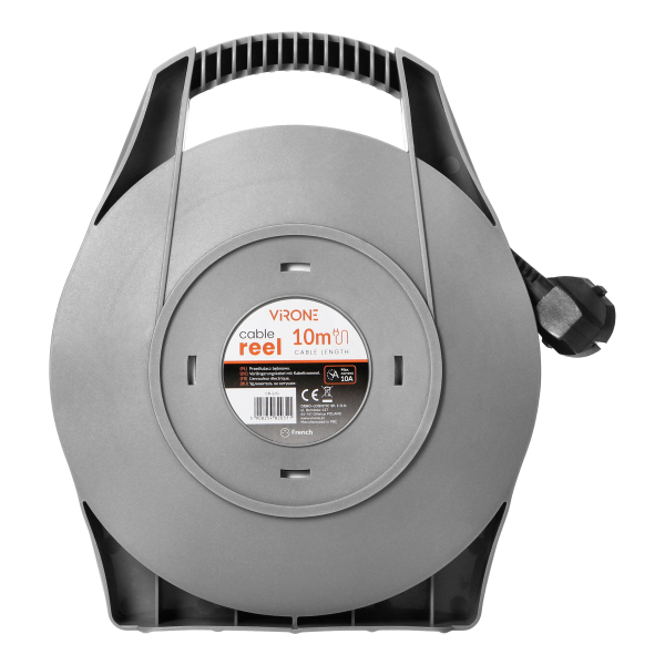 Cable reel, 4x 2P+E sockets, PVC cable H05VV-F 3x1mm², 10m