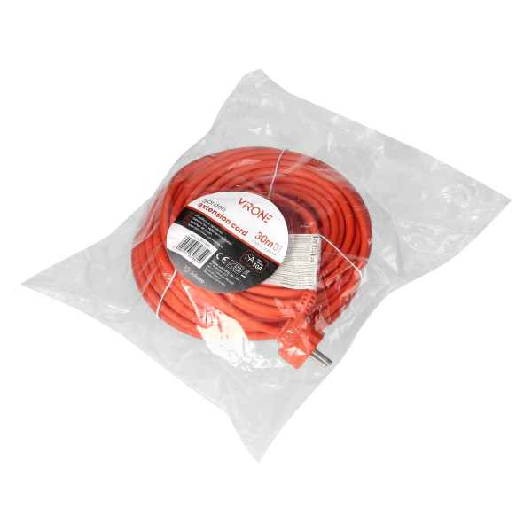 Przedłużacz ogrodowy jednogniazdowy Schuko, PVC 3x1mm², długość 30m