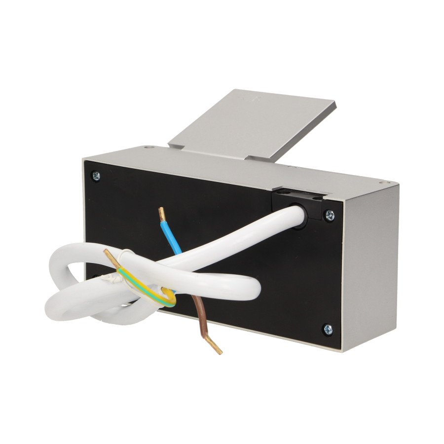 Hermetic under-cabinet electrical socket IP44, 2x2P+E, silver