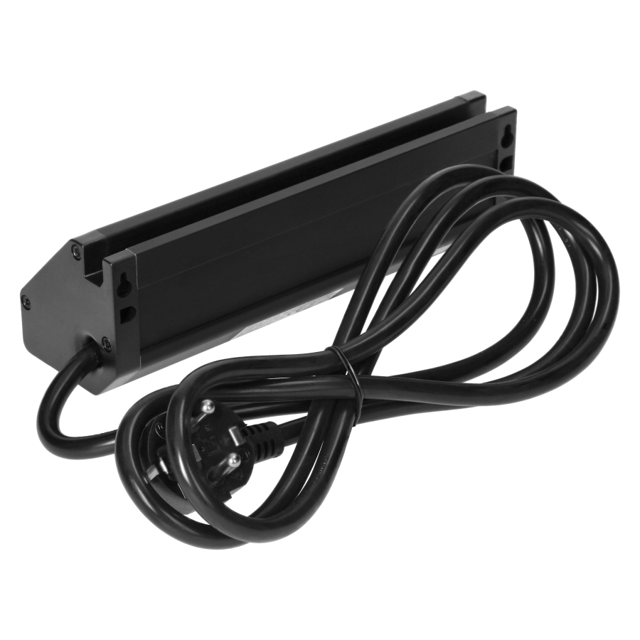 Podwójne gniazdo meblowe z ładowarką USB, uchwytem na telefon i przewodem 1,5m, 2x2P+Z,  2xUSB (typ A, 2,4A), czarne