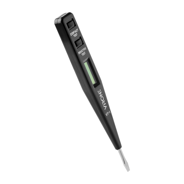 5-in-1 electronic voltage tester, presence test, measurement, induction, continuity, DC polarity, black 5-in-1 electronic voltage tester, presence test, measurement, induction, continuity, DC polarity, black