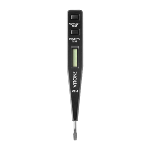 5-in-1 electronic voltage tester, presence test, measurement, induction, continuity, DC polarity, black 5-in-1 electronic voltage tester, presence test, measurement, induction, continuity, DC polarity, black