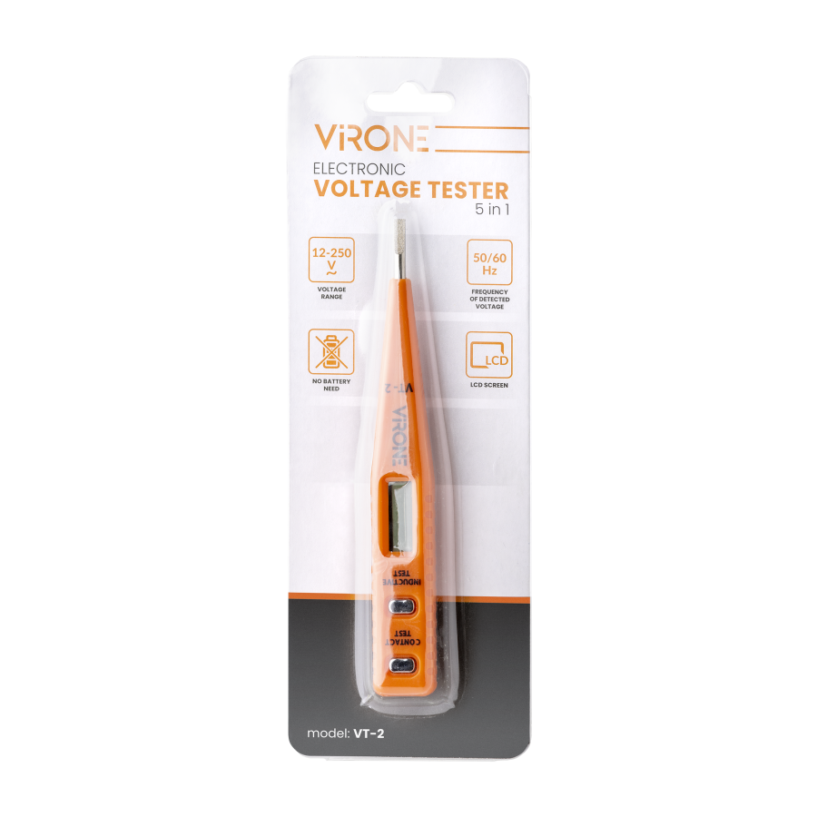 5-in-1 electronic voltage tester, orange