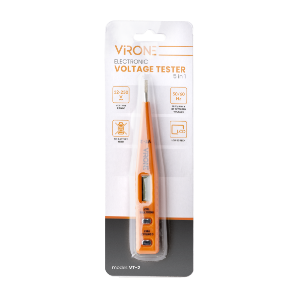 5-in-1 electronic voltage tester, orange 5-in-1 electronic voltage tester, orange