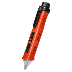 Inductive voltage tester with flashlight, 12-1000V AC / DC, orange