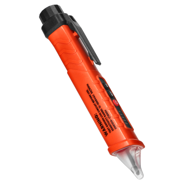 Inductive voltage tester with flashlight, 12-1000V AC / DC, orange Inductive voltage tester with flashlight, 12-1000V AC / DC, orange